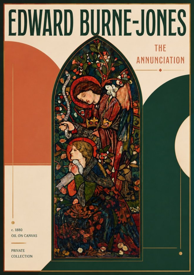 Edward Burne-Jones The Annunciation I No4 - Plakát