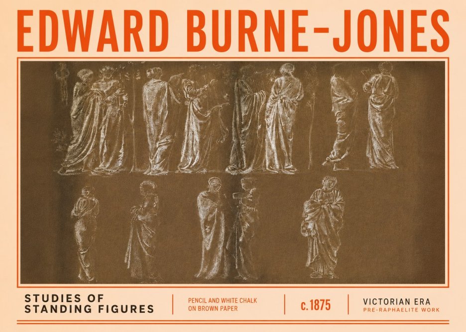 Edward Burne-Jones Studies of Standing Figures No6 - Plakát