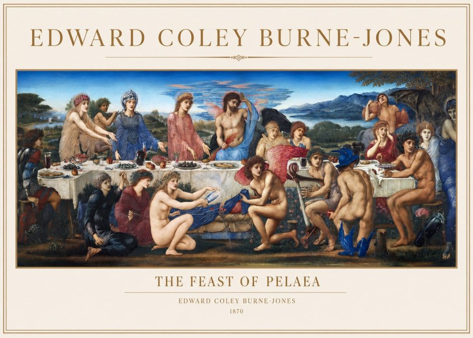 Edward Burne-Jones The Feast of Pelaea No1 - Plakát
