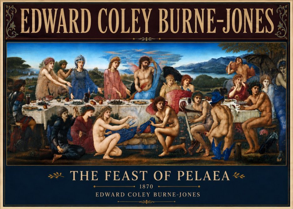 Edward Burne-Jones The Feast of Pelaea No4 - Plakát