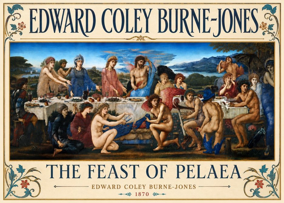 Edward Burne-Jones The Feast of Pelaea No6 - Plakát