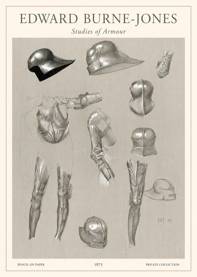 Edward Burne-Jones Studies of Armour No1 - Plakát