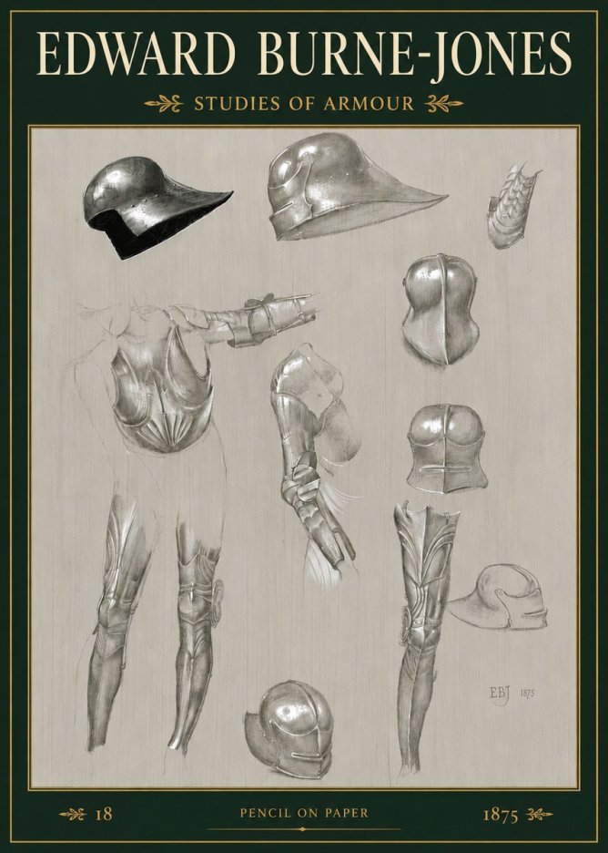 Edward Burne-Jones Studies of Armour No3 - Plakát