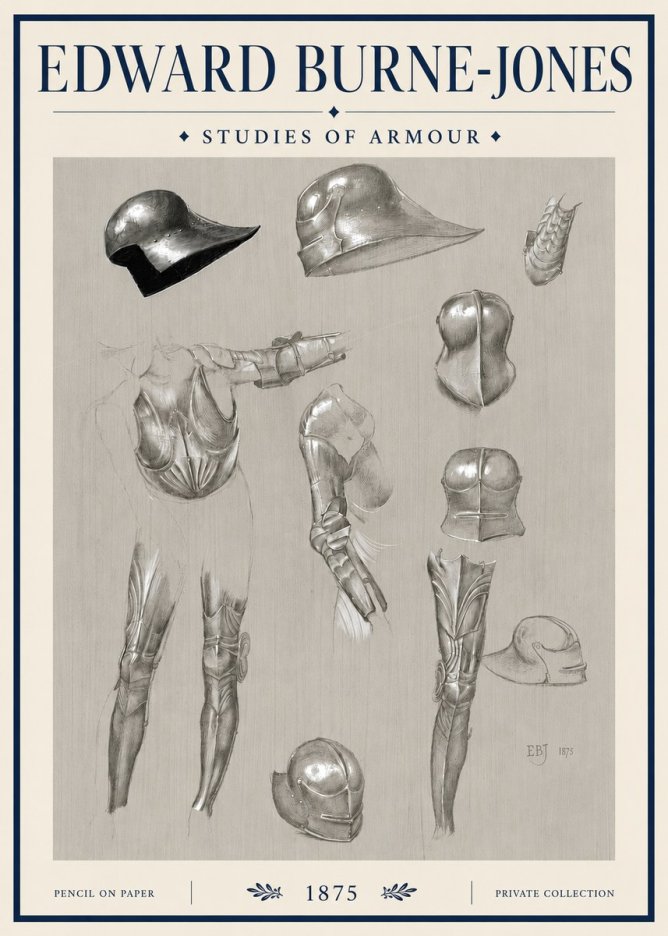 Edward Burne-Jones Studies of Armour No4 - Plakát