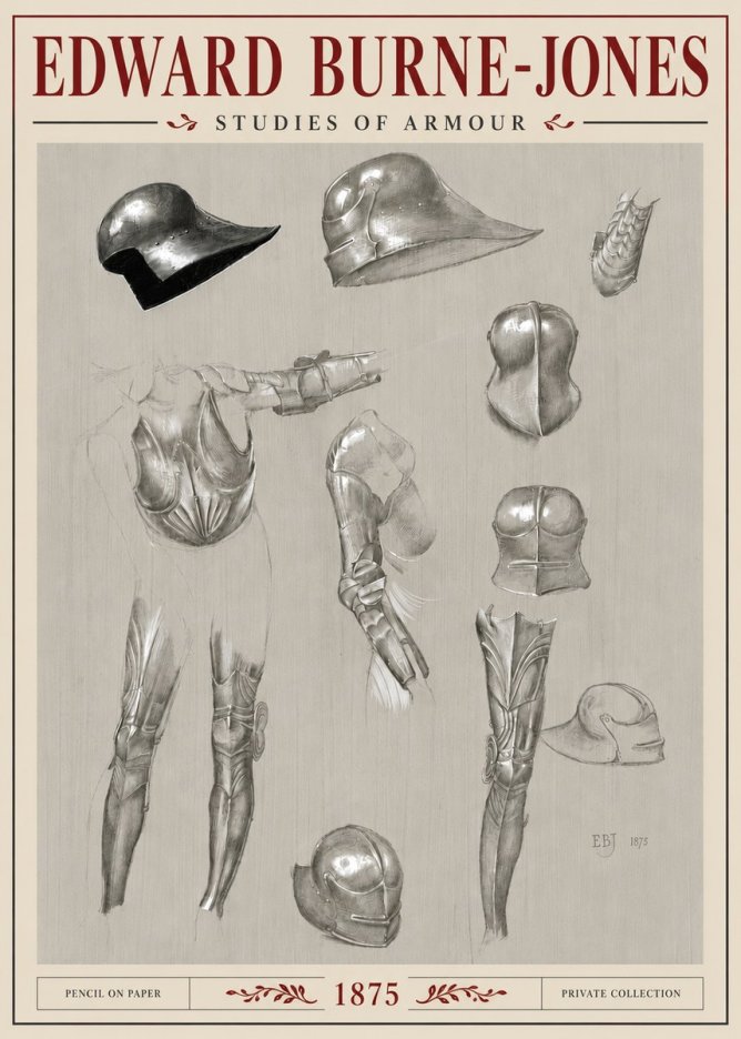 Edward Burne-Jones Studies of Armour No6 - Plakát