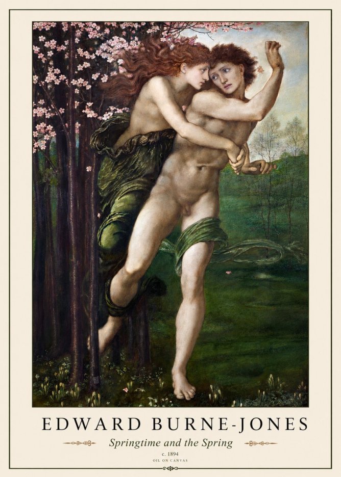 Edward Burne-Jones Springtime and the Spring No1 - Plakát