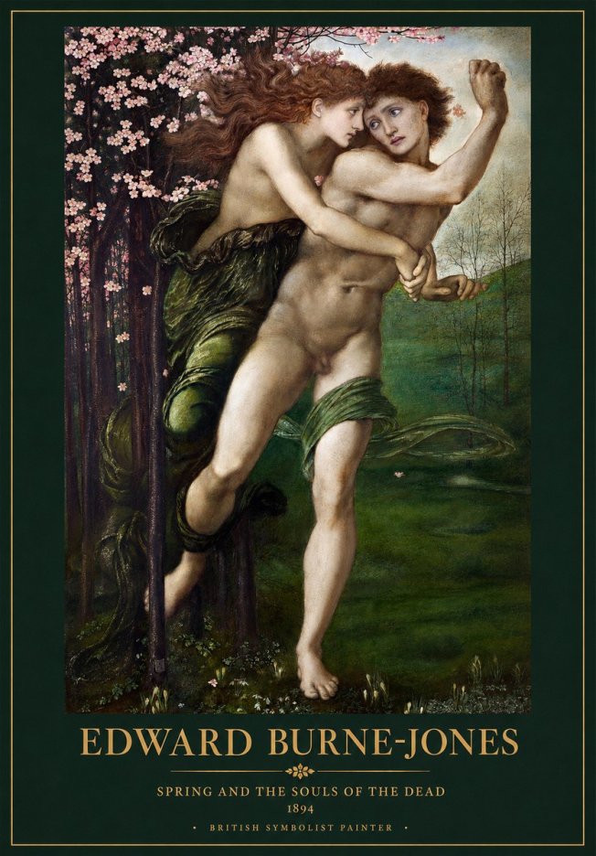 Edward Burne-Jones Springtime and the Spring No4 - Plakát