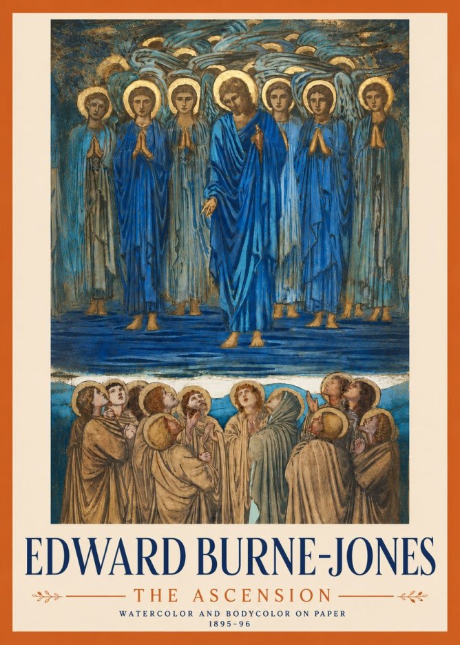 Edward Burne-Jones The Ascension No4 - Plakát