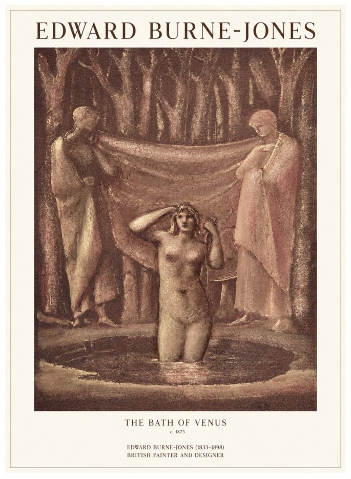 Edward Burne-Jones The Bath of Venus No1 - Plakát