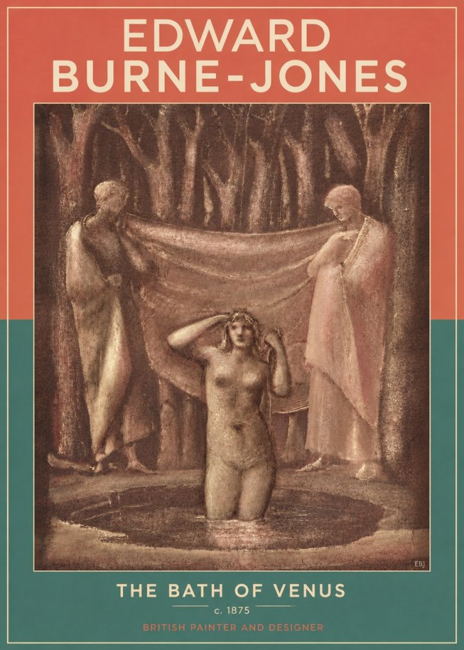 Edward Burne-Jones The Bath of Venus No3 - Plakát