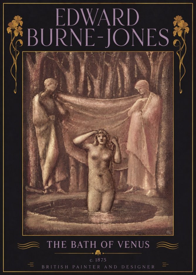 Edward Burne-Jones The Bath of Venus No5 - Plakát