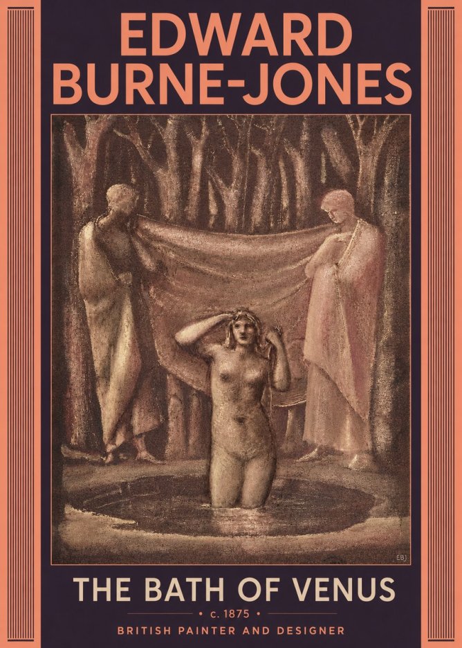 Edward Burne-Jones The Bath of Venus No6 - Plakát
