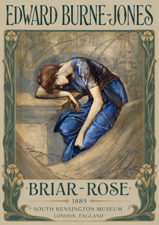 Edward Burne-Jones Briar-rose No6 - Plakát