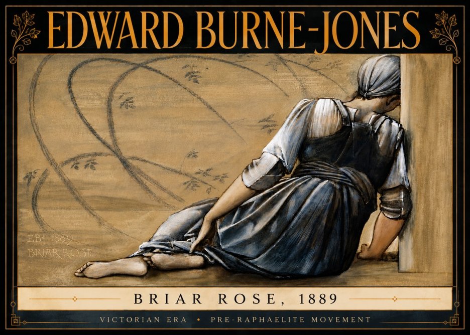 Edward Burne-Jones Briar Rose No6 - Plakát