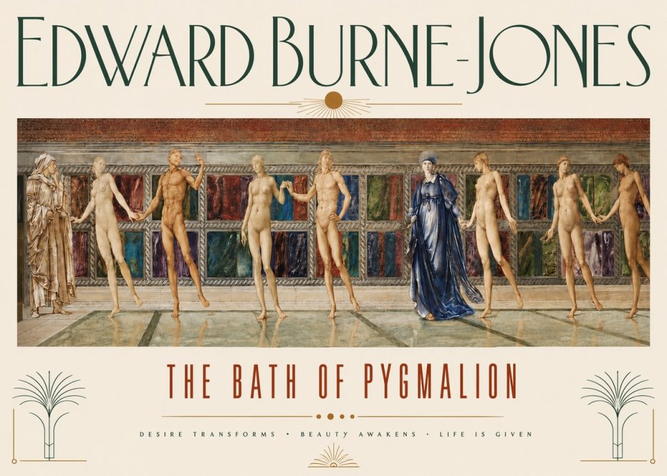 Edward Burne-Jones The Bath of Pygmalion No3 - Plakát