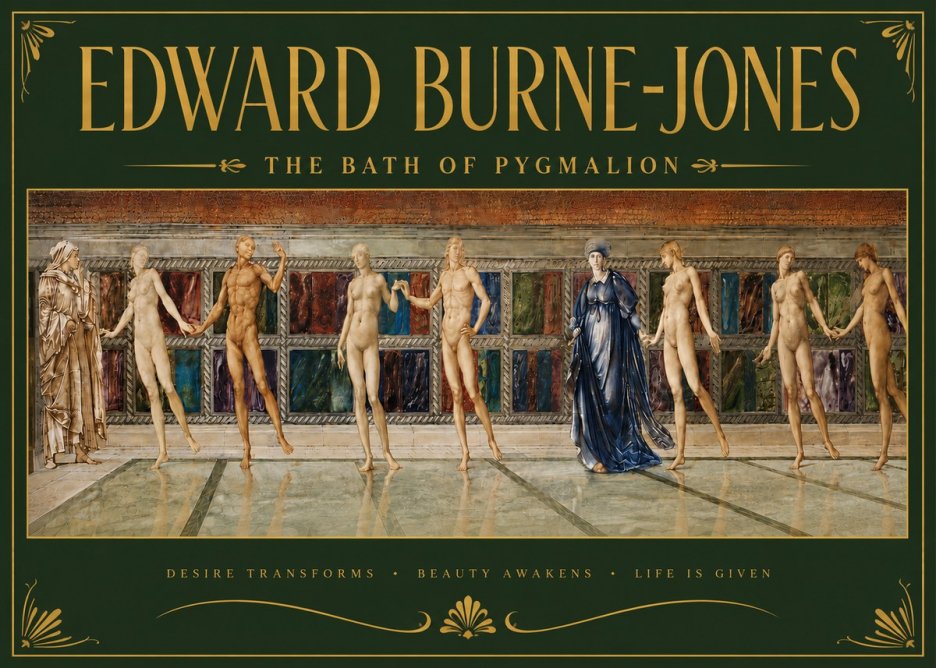 Edward Burne-Jones The Bath of Pygmalion No6 - Plakát