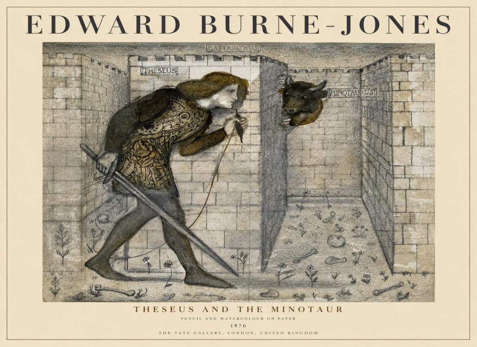 Edward Burne-Jones Theseus and the Minotaur No1 - Plakát