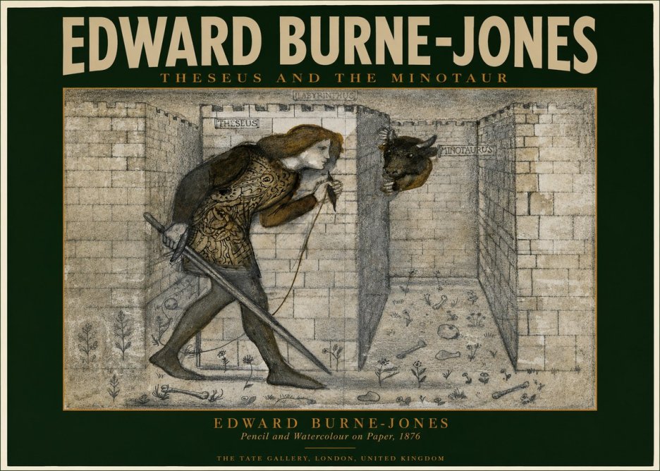 Edward Burne-Jones Theseus and the Minotaur No2 - Plakát