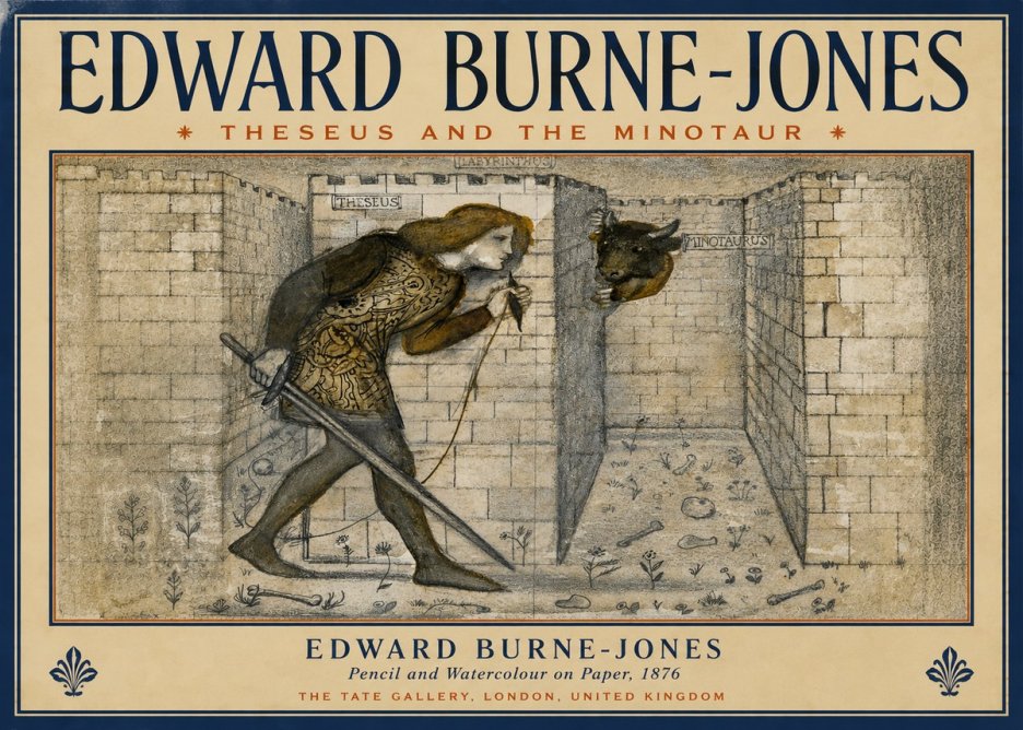 Edward Burne-Jones Theseus and the Minotaur No4 - Plakát