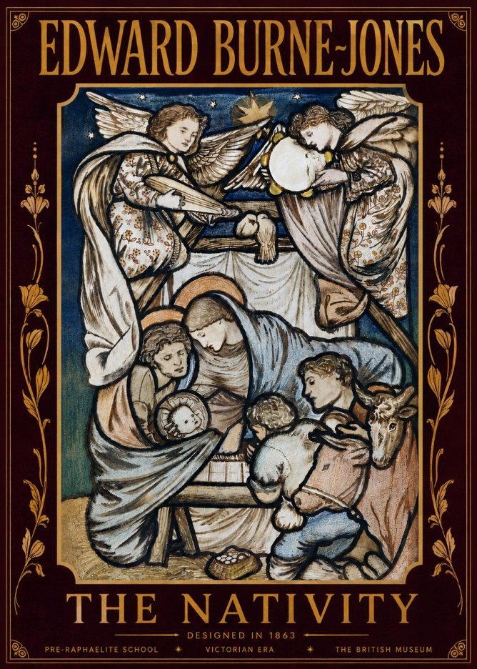Edward Burne-Jones The Nativity No6 - Plakát