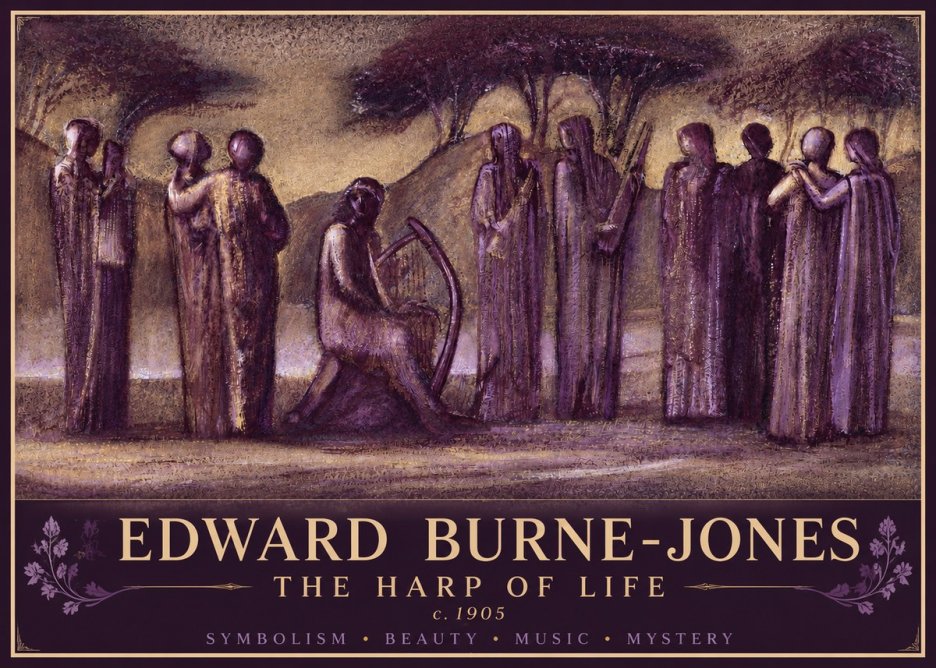 Edward Burne-Jones The Harp of Life No4 - Plakát