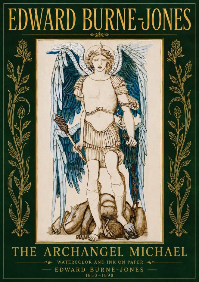 Edward Burne-Jones The Archangel Michael No4 - Plakát