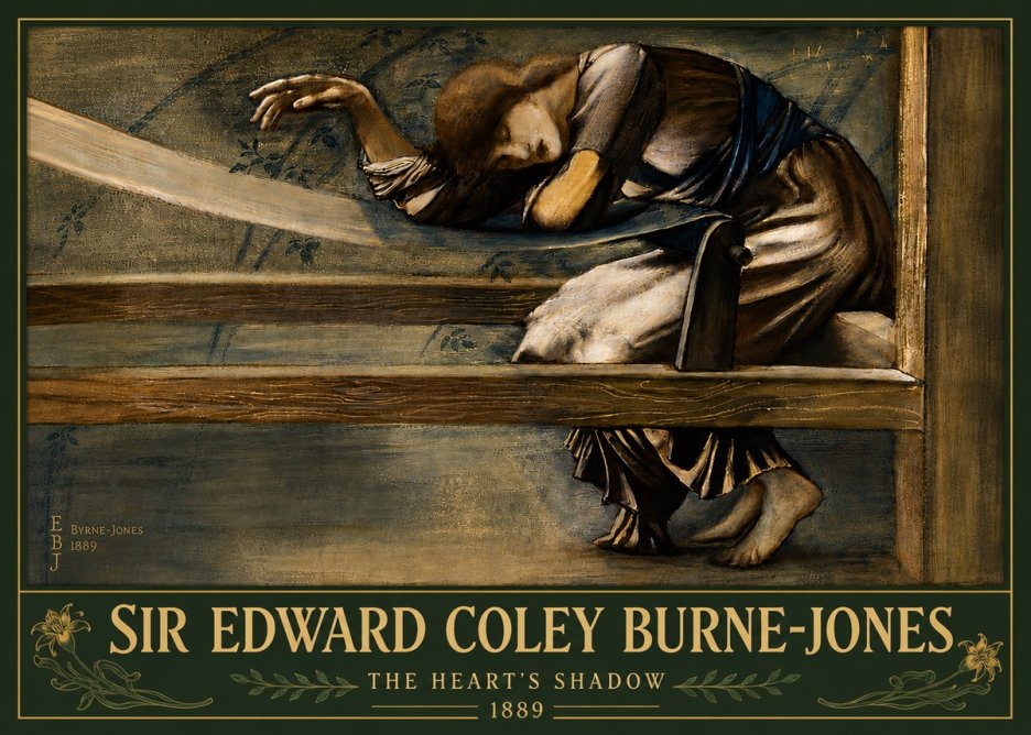 Edward Burne-Jones The Heart's Shadow No6 - Plakát
