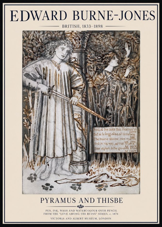 Edward Burne-Jones Pyramus and Thisbe No1 - Plakát
