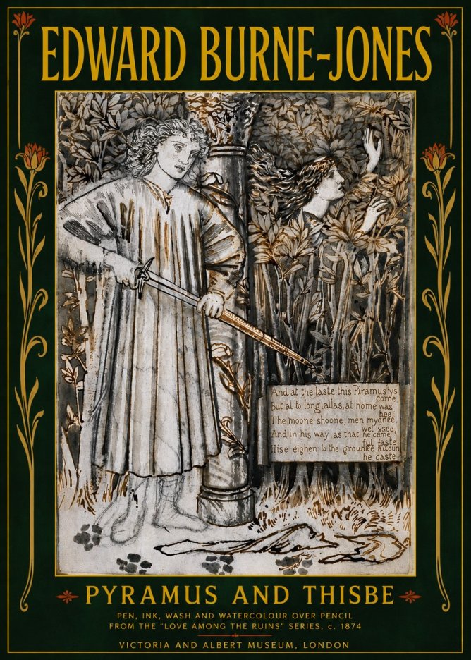 Edward Burne-Jones Pyramus and Thisbe No6 - Plakát
