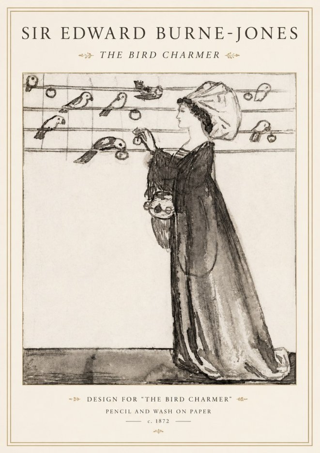 Edward Burne-Jones The Bird Charmer No1 - Plakát