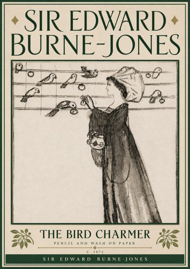 Edward Burne-Jones The Bird Charmer No6 - Plakát