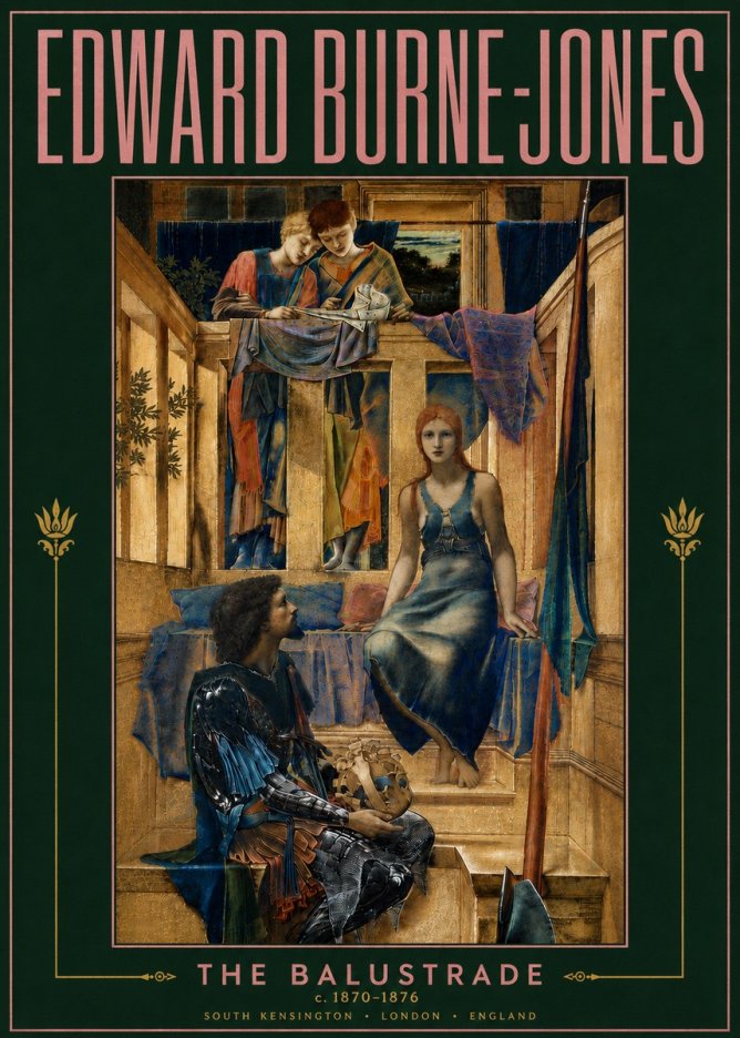 Edward Burne-Jones The Balustrade No5 - Plakát