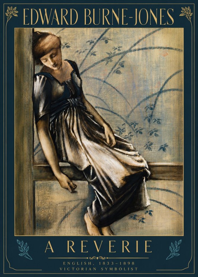 Edward Burne-Jones A Reverie No5 - Plakát