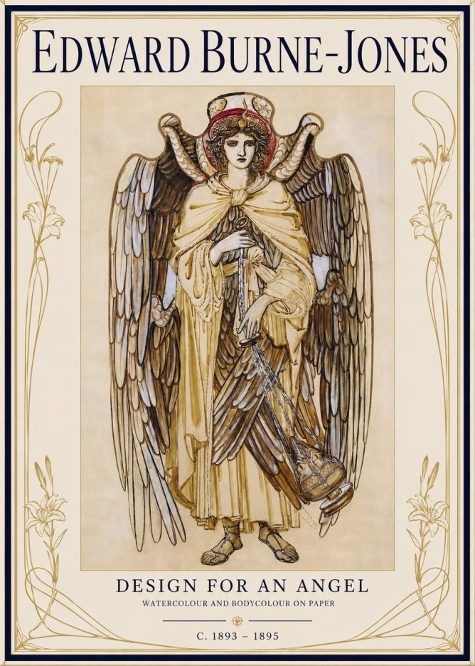 Edward Burne-Jones Design for an Angel No1 - Plakát
