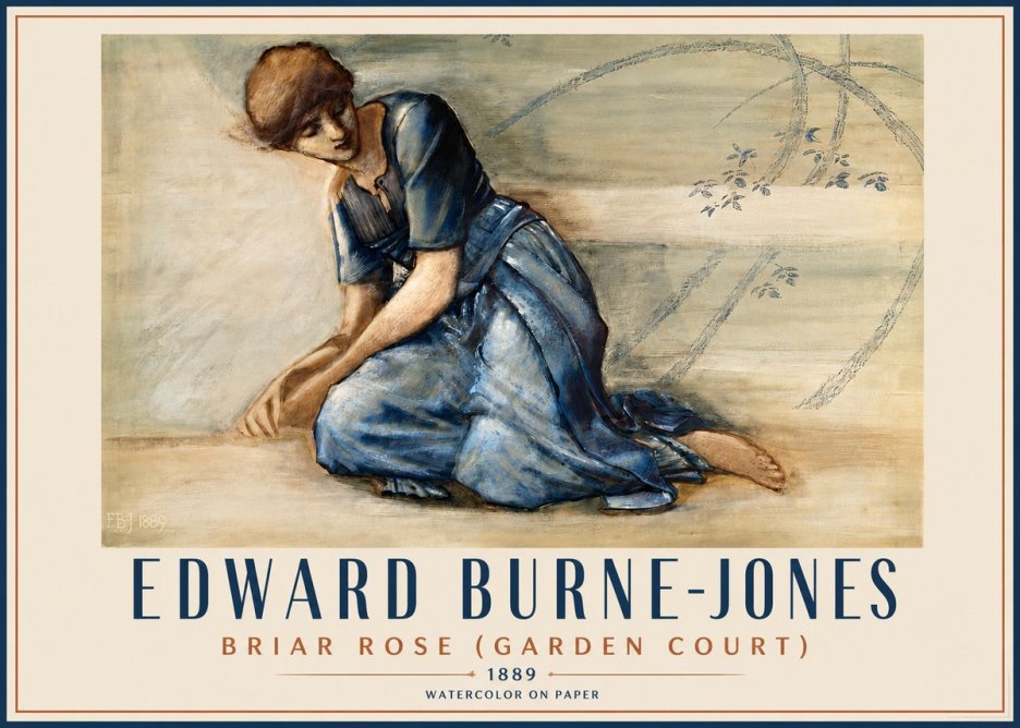 Edward Burne-Jones Briar Rose (Garden Court) No4 - Plakát