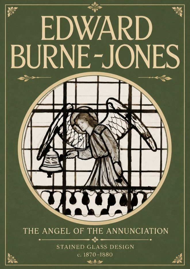 Edward Burne-Jones The Angel of the Annunciation (Stained Glass Design) No4 - Plakát