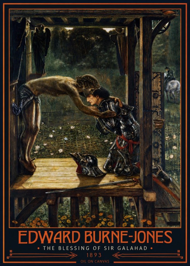 Edward Burne-Jones The Blessing of Sir Galahad No2 - Plakát