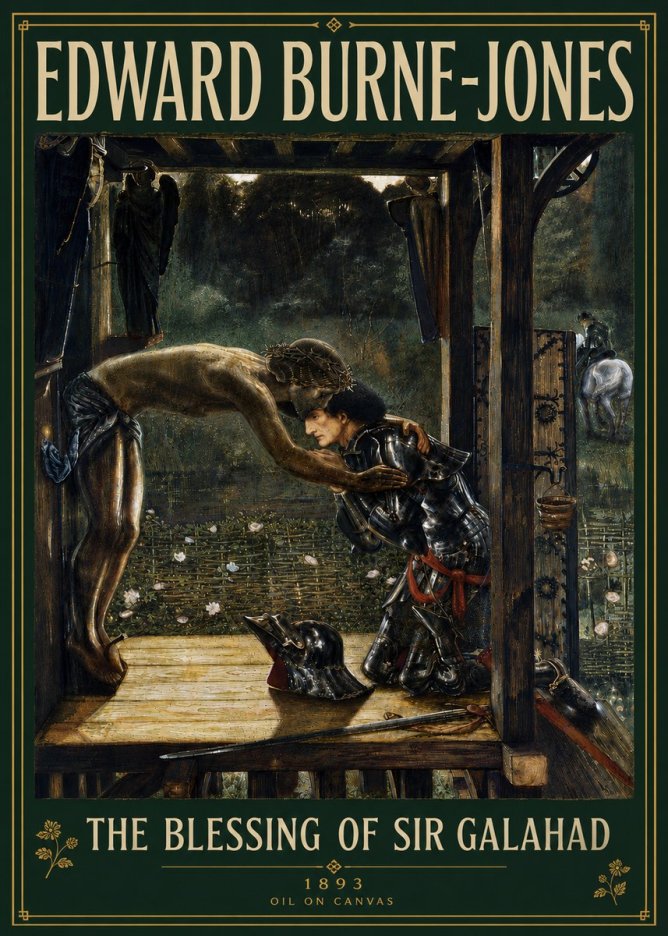 Edward Burne-Jones The Blessing of Sir Galahad No5 - Plakát