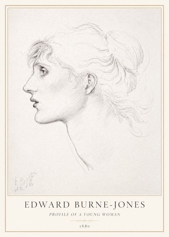 Edward Burne-Jones Profile of a Young Woman No1 - Plakát