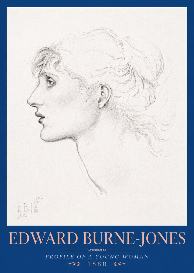 Edward Burne-Jones Profile of a Young Woman No2 - Plakát