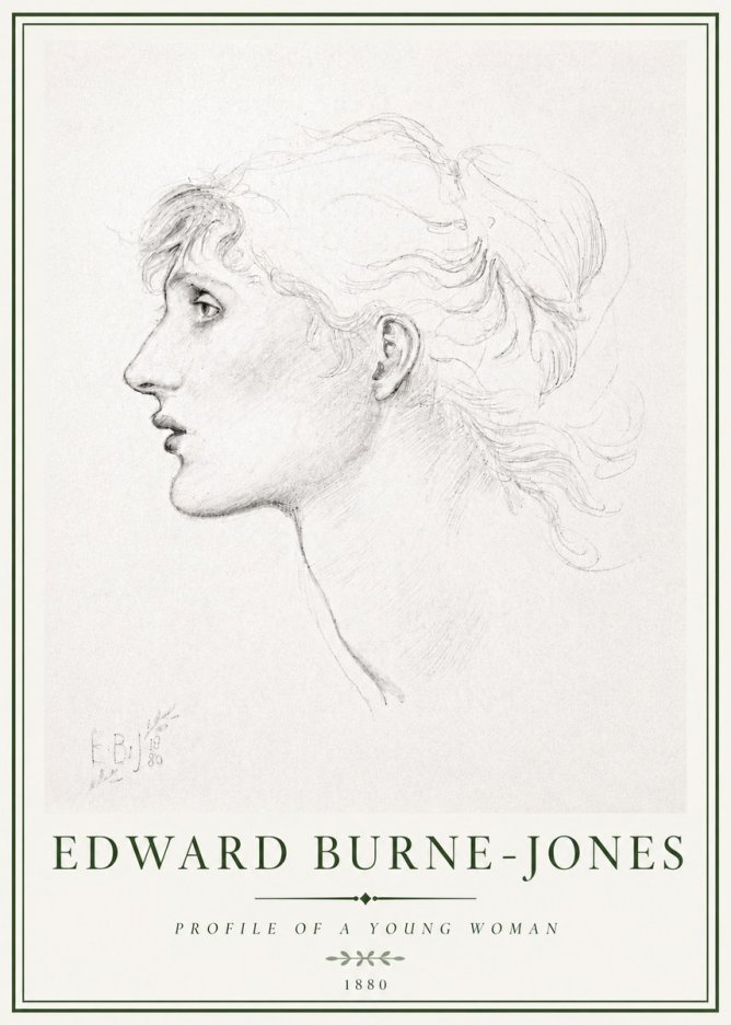 Edward Burne-Jones Profile of a Young Woman No4 - Plakát