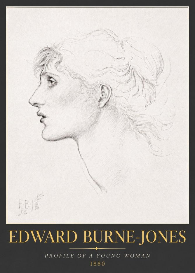 Edward Burne-Jones Profile of a Young Woman No5 - Plakát