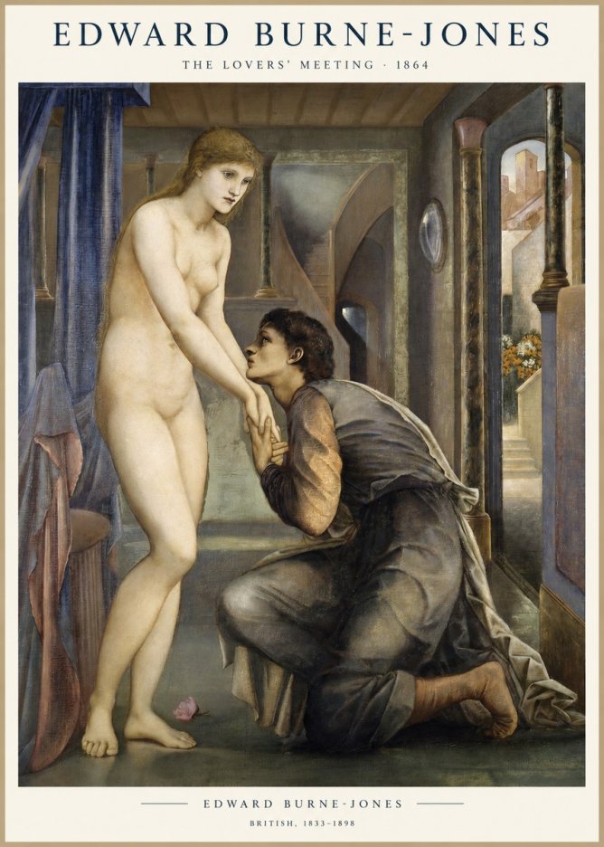 Edward Burne-Jones The Lovers' Meeting No1 - Plakát