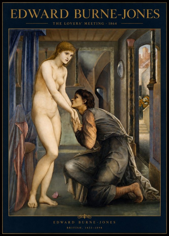 Edward Burne-Jones The Lovers' Meeting No2 - Plakát