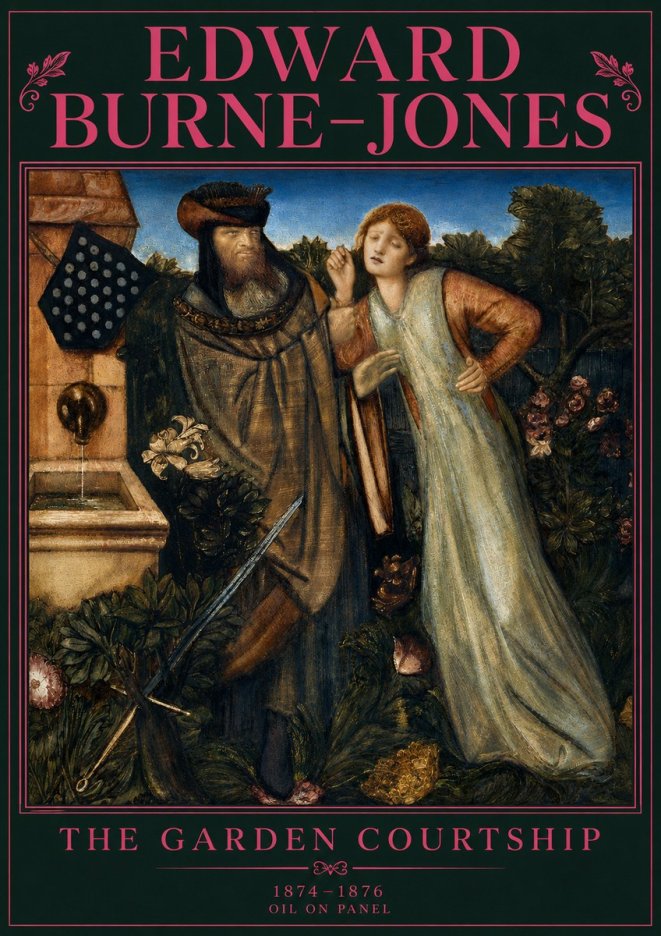Edward Burne-Jones The Garden Courtship No4 - Plakát