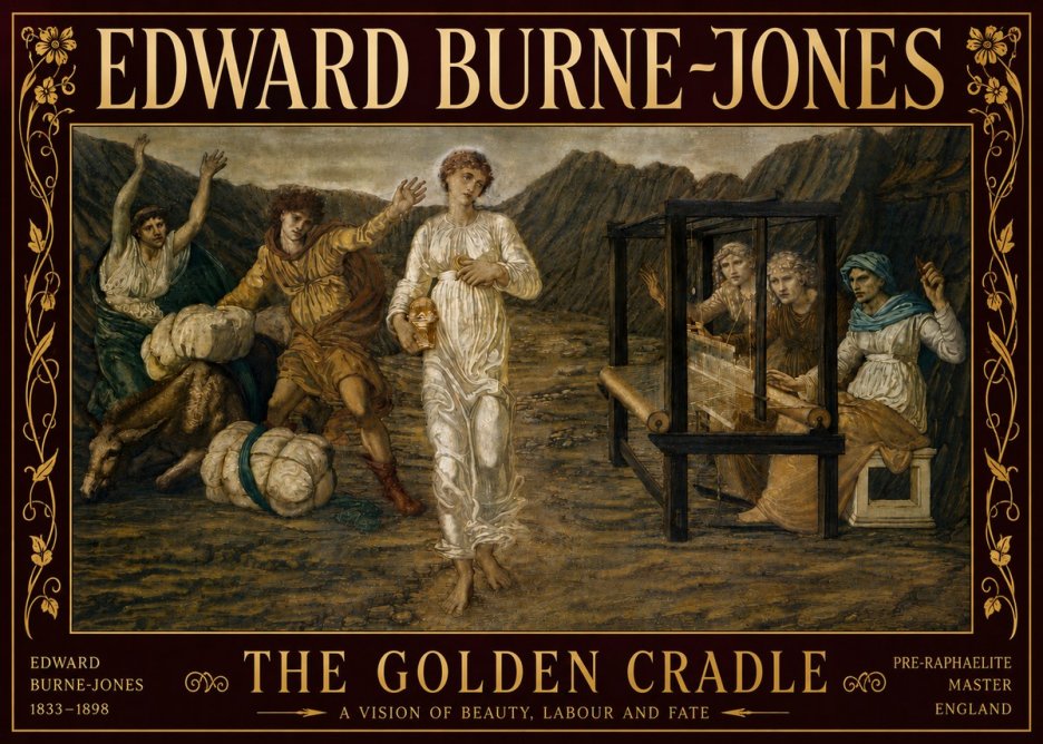 Edward Burne-Jones The Golden Cradle No6 - Plakát