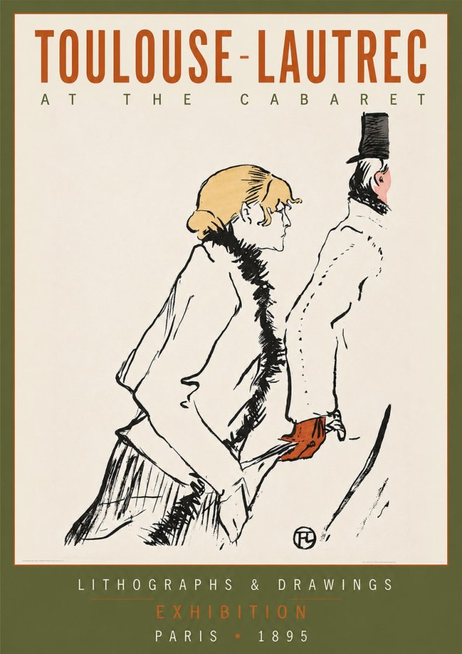 Toulouse-Lautrec At the Cabaret No2 - Plakát