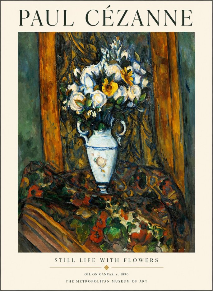 Paul Cézanne Still Life with Flowers No1 - Plakát