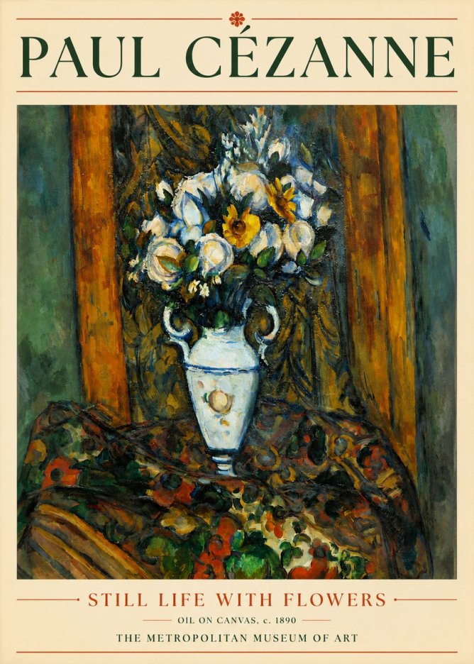 Paul Cézanne Still Life with Flowers No3 - Plakát