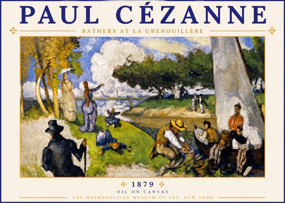 Paul Cézanne Bathers at La Grenouillère No6 - Plakát